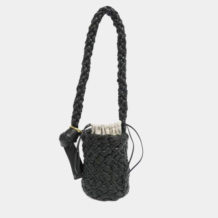 Pre Owned Bottega Veneta Dark Green Leather Shoulder Bag