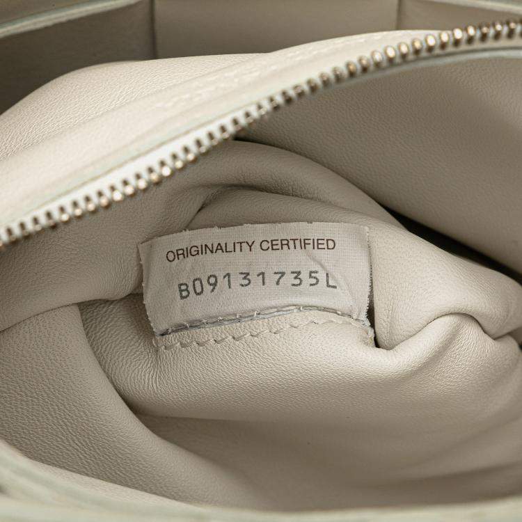 Pre Owned Bottega Veneta White Nappa Intrecciato Cassette Messenger
