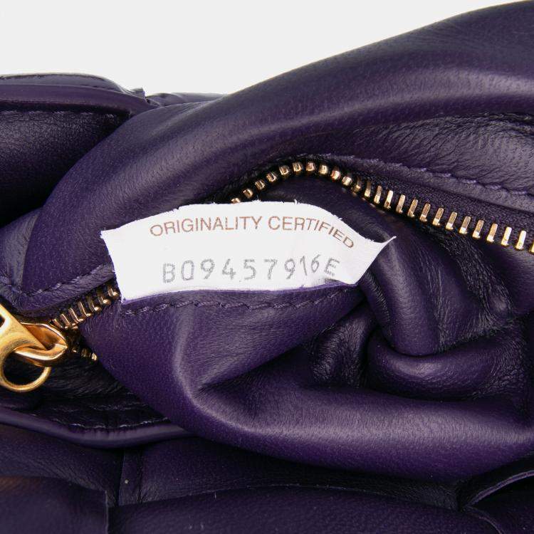 Pre Owned Bottega Veneta Purple Textured Deerskin Intrecciato Padded Cassette Crossbody