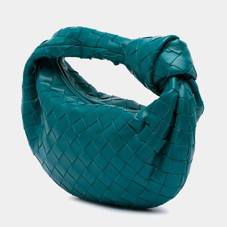 Pre Owned Bottega Veneta Blue Mini Nappa Intrecciato Jodie
