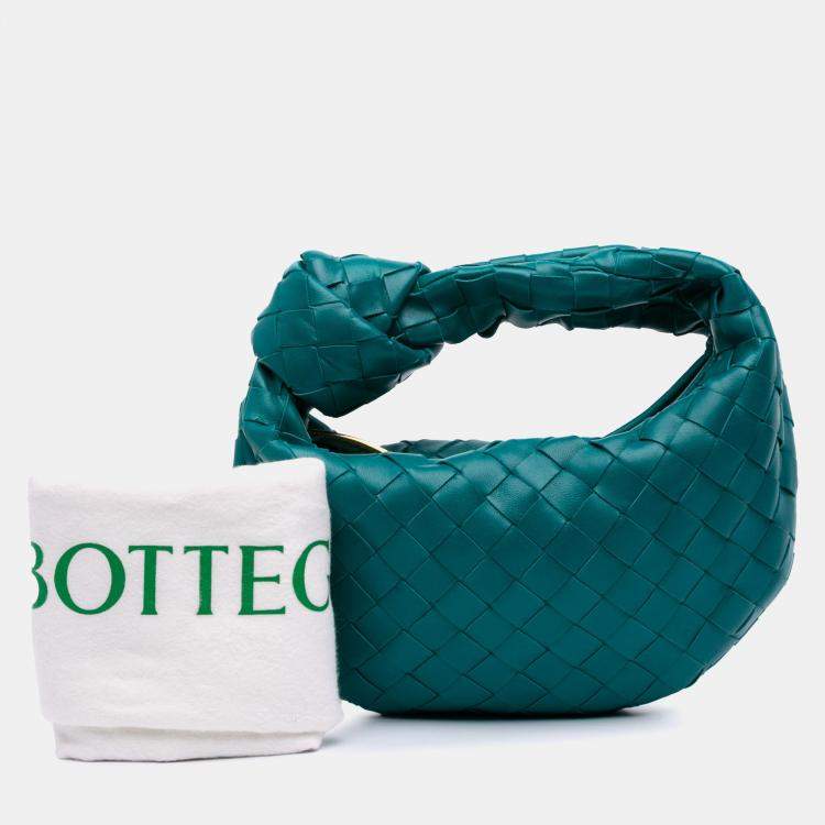 Pre Owned Bottega Veneta Blue Mini Nappa Intrecciato Jodie