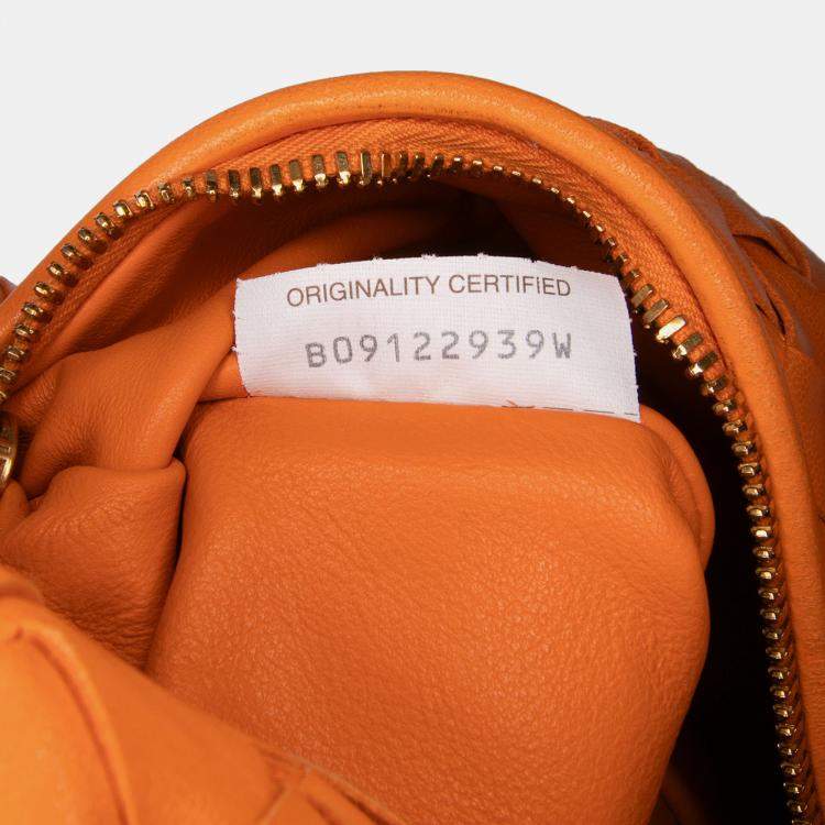 Pre Owned Bottega Veneta Orange Mini Nappa Intrecciato Jodie