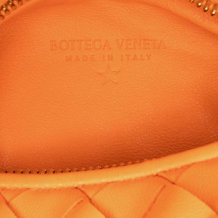 Pre Owned Bottega Veneta Orange Mini Nappa Intrecciato Jodie