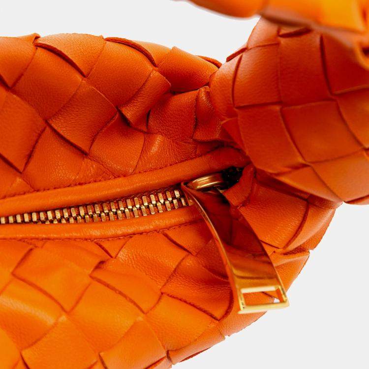 Pre Owned Bottega Veneta Orange Mini Nappa Intrecciato Jodie