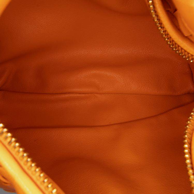 Pre Owned Bottega Veneta Orange Mini Nappa Intrecciato Jodie