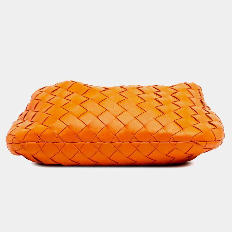 Pre Owned Bottega Veneta Orange Mini Nappa Intrecciato Jodie