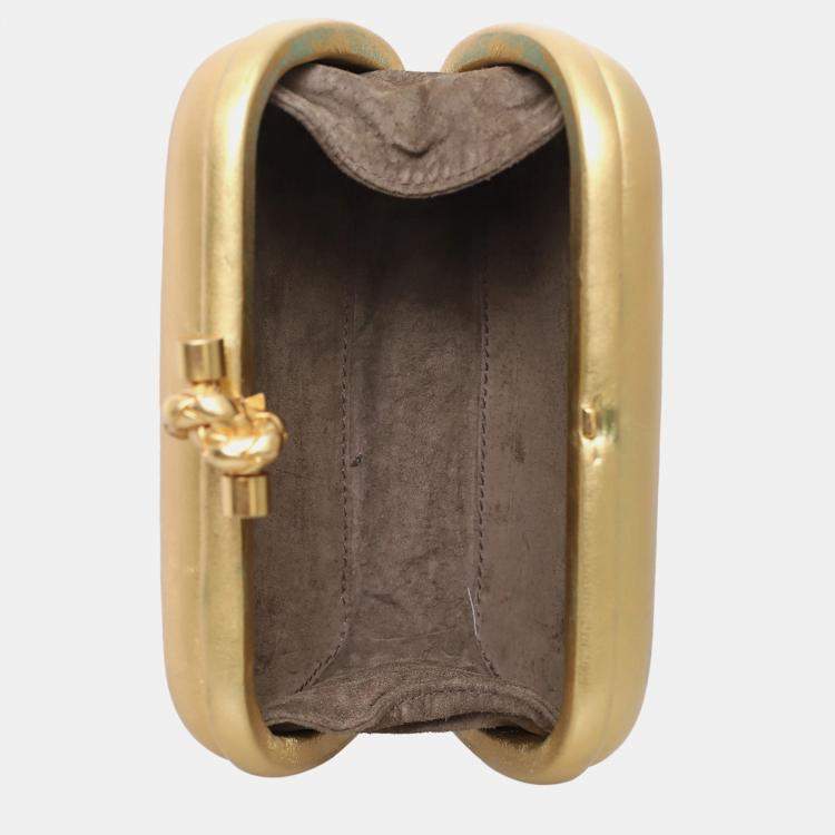 Pre Owned Bottega Veneta Leather Knot Clutch