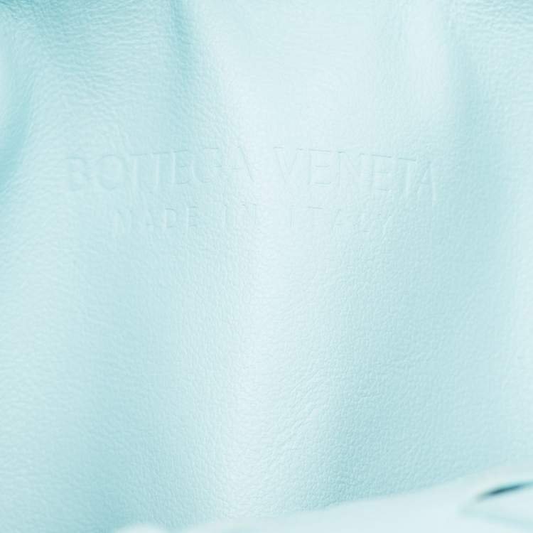 Pre Owned Bottega Veneta Light Blue Intrecciato Leather Mini Jodie Hobo