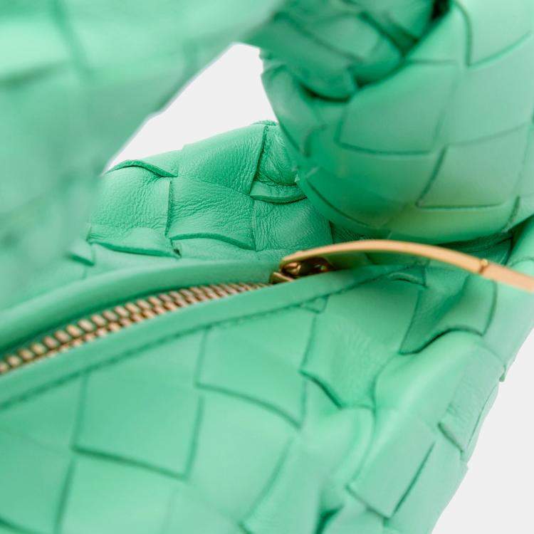 Pre Owned Bottega Veneta Green Mini Nappa Intrecciato Jodie
