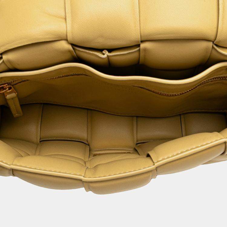 Pre Owned Bottega Veneta Yellow Nappa Intrecciato Padded Cassette Crossbody Bag