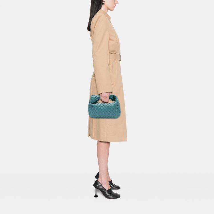 Pre Owned Bottega Veneta Blue Mini Nappa Intrecciato Jodie