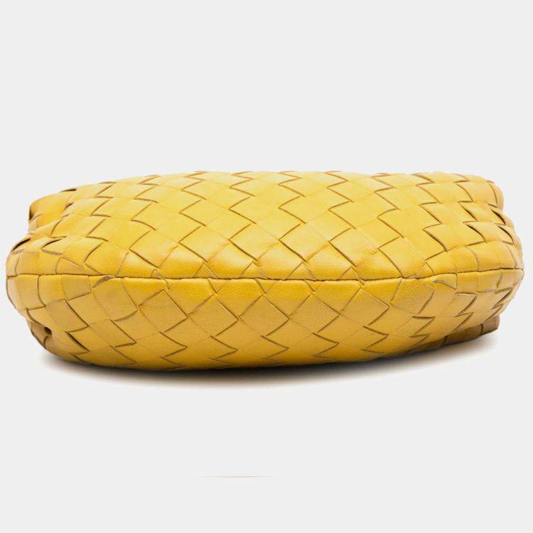 Pre Owned Bottega Veneta Yellow Mini Nappa Intrecciato Jodie