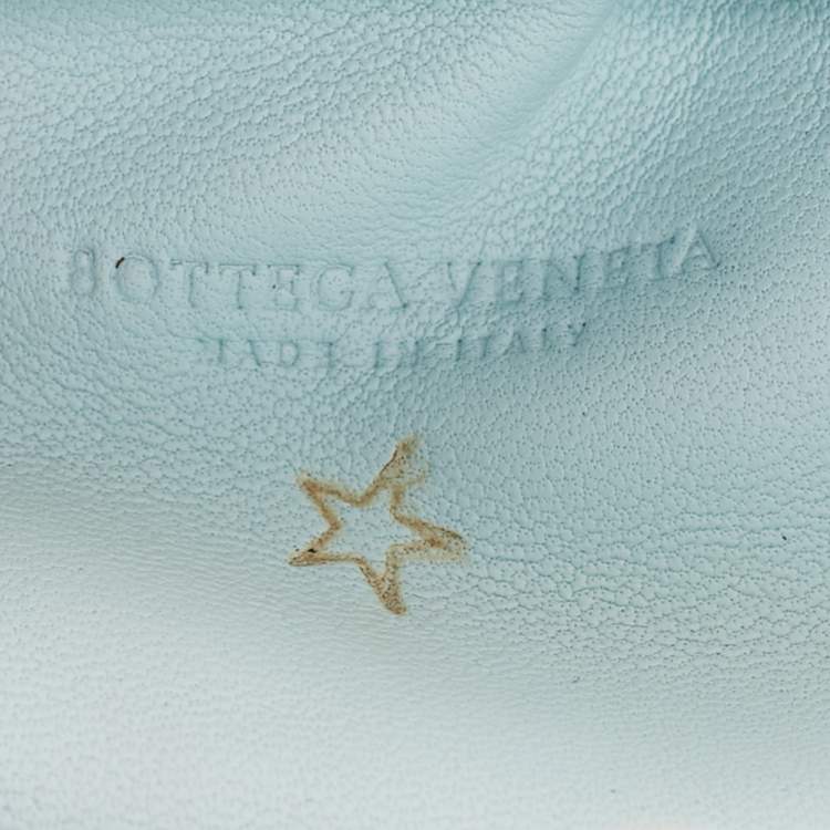 Pre Owned Bottega Veneta Light Blue Intrecciato Leather Mini The Pouch Bag