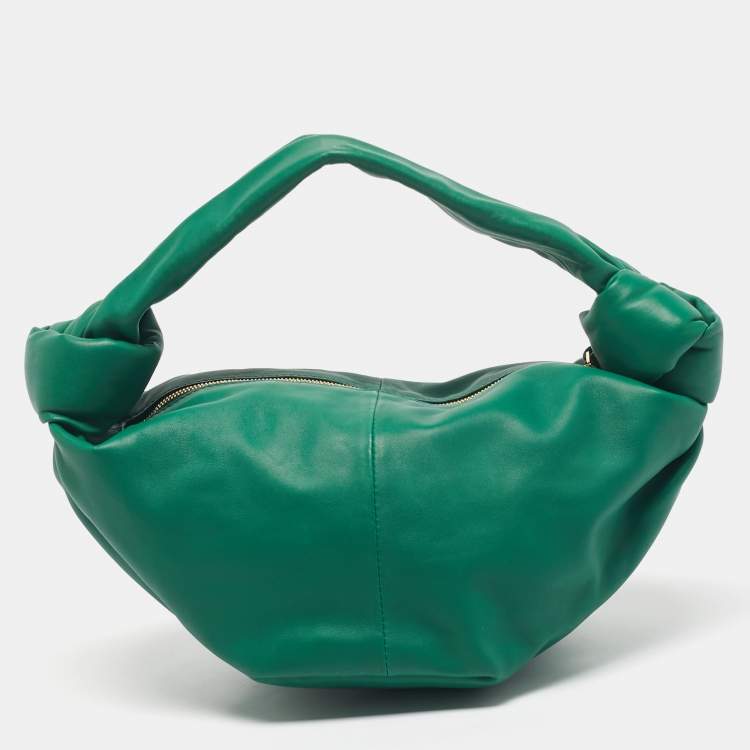 Pre Owned Bottega Veneta Green Leather Double Knot Bag