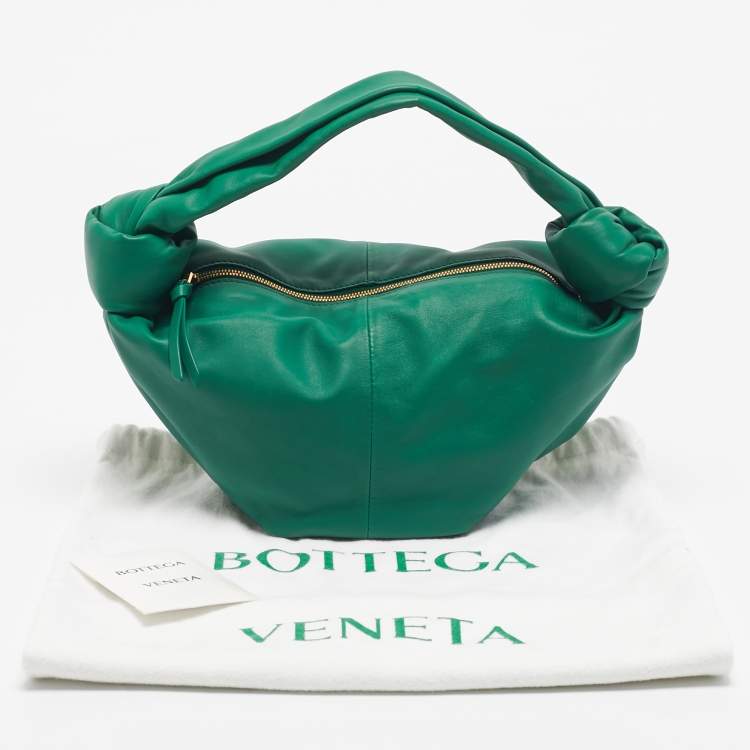 Pre Owned Bottega Veneta Green Leather Double Knot Bag