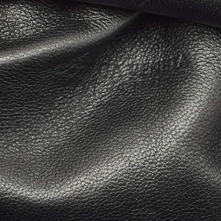 Pre Owned Bottega Veneta Black Intrecciato Leather Mini The Pouch Clutch