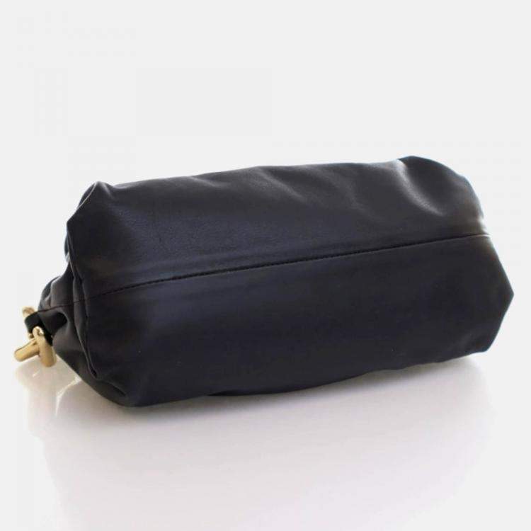 Pre Owned Bottega Veneta The Chain Pouch Black Calfskin Shoulder Bag
