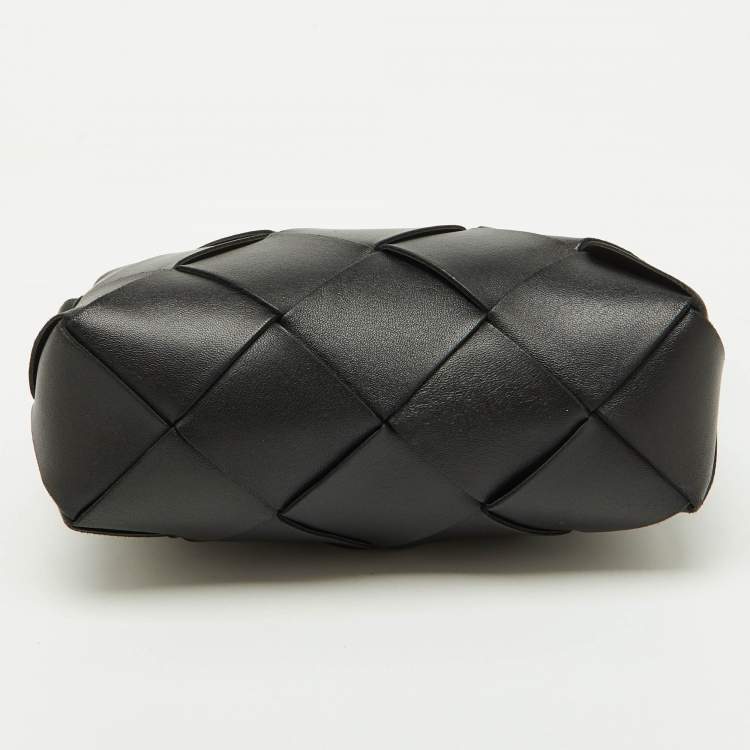 Pre Owned Bottega Veneta Black Leather Small Cassette Camera Bag