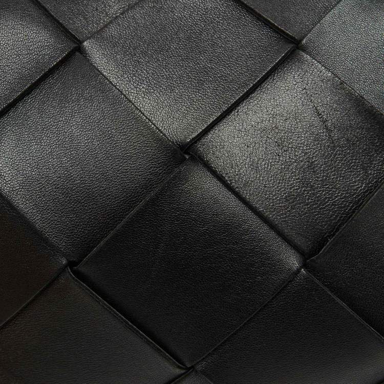 Pre Owned Bottega Veneta Black Leather Small Cassette Camera Bag