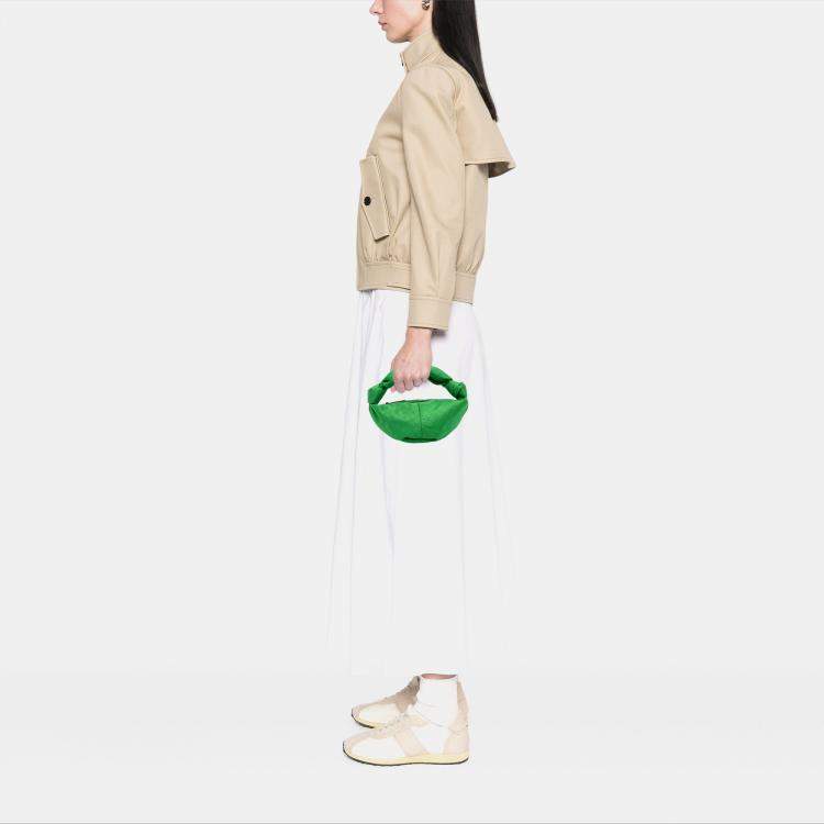 Pre Owned Bottega Veneta Green Mini Jacquard Intrecciato Double Knot Bag