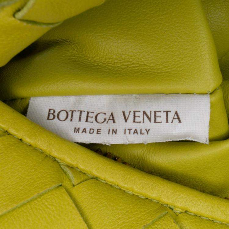 Pre Owned Bottega Veneta Yellow Mini Nappa Intrecciato Jodie