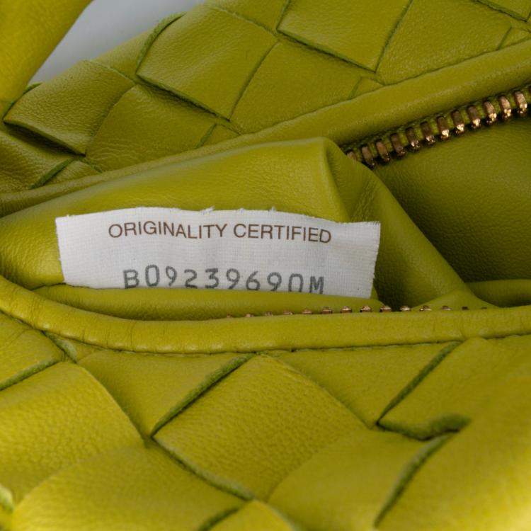 Pre Owned Bottega Veneta Yellow Mini Nappa Intrecciato Jodie