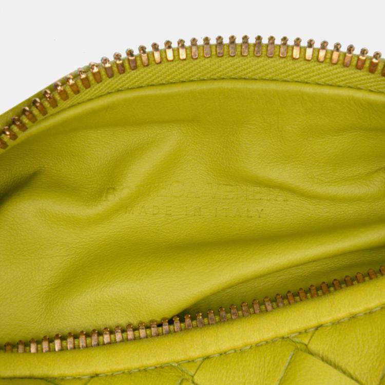 Pre Owned Bottega Veneta Yellow Mini Nappa Intrecciato Jodie