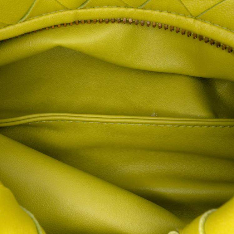 Pre Owned Bottega Veneta Yellow Mini Nappa Intrecciato Jodie