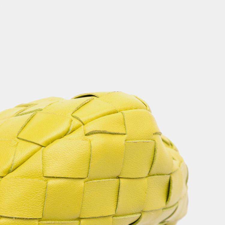 Pre Owned Bottega Veneta Yellow Mini Nappa Intrecciato Jodie