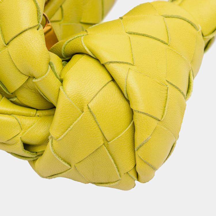 Pre Owned Bottega Veneta Yellow Mini Nappa Intrecciato Jodie
