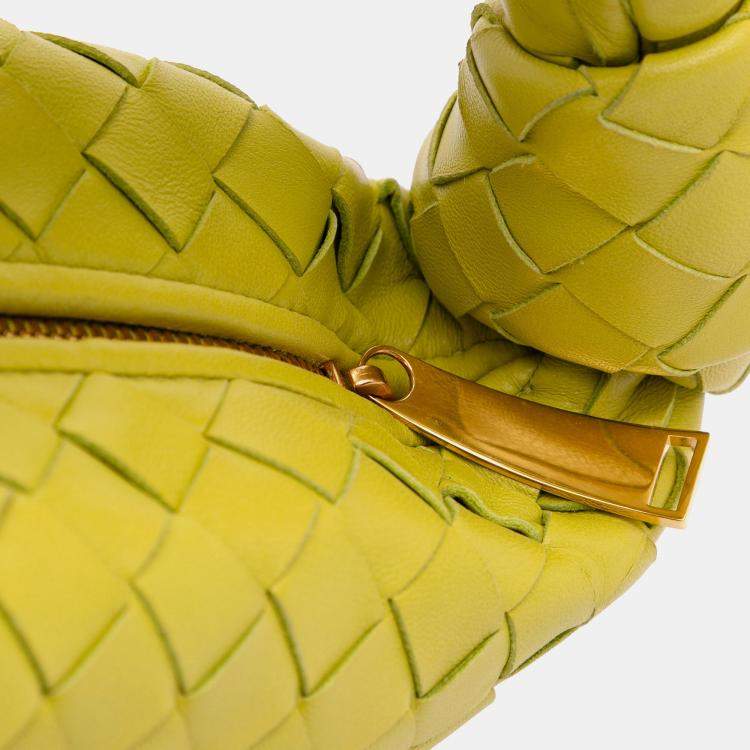 Pre Owned Bottega Veneta Yellow Mini Nappa Intrecciato Jodie