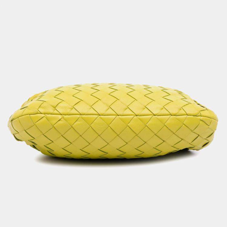 Pre Owned Bottega Veneta Yellow Mini Nappa Intrecciato Jodie