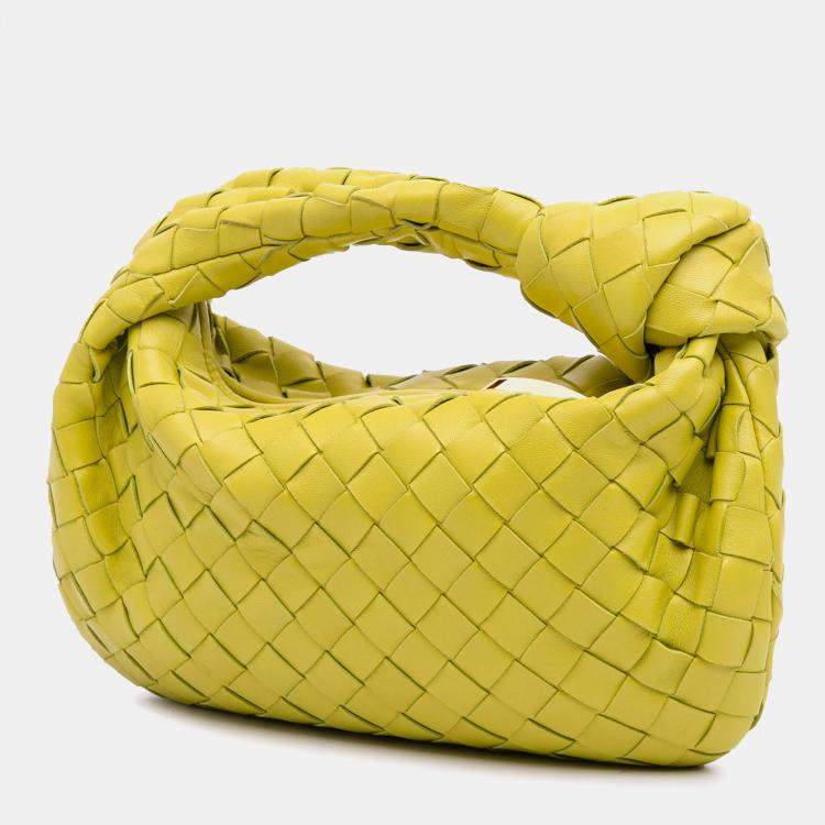 Pre Owned Bottega Veneta Yellow Mini Nappa Intrecciato Jodie