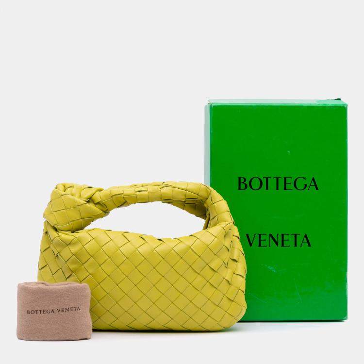 Pre Owned Bottega Veneta Yellow Mini Nappa Intrecciato Jodie
