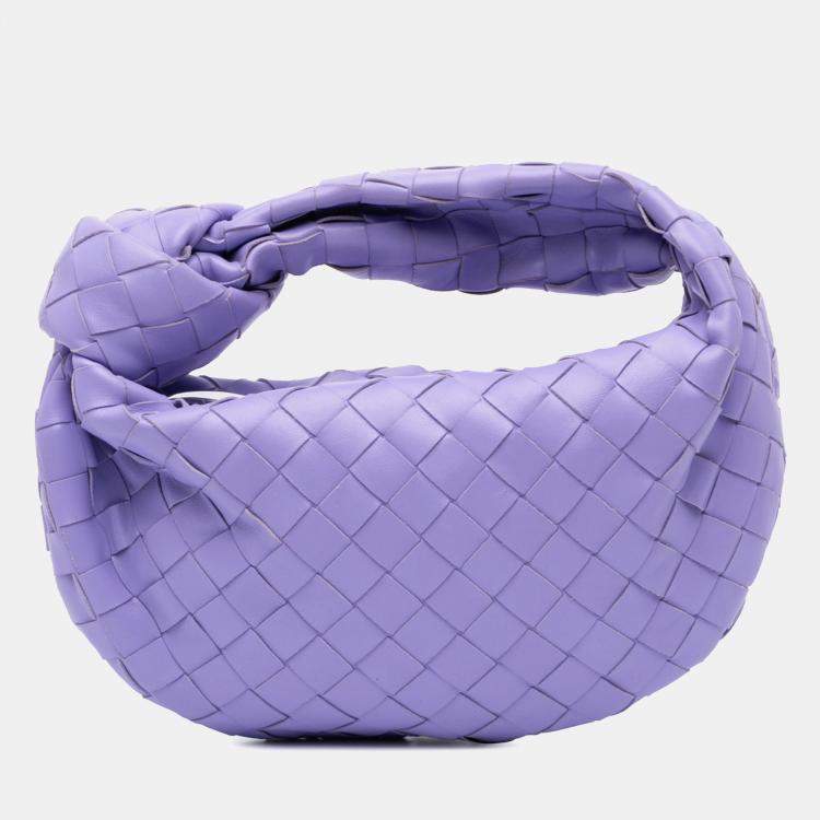 Pre Owned Bottega Veneta Purple Mini Nappa Intrecciato Jodie