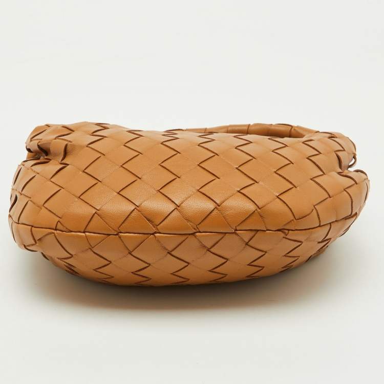 Pre Owned Bottega Veneta Brown Intrecciato Leather Mini Jodie Hobo