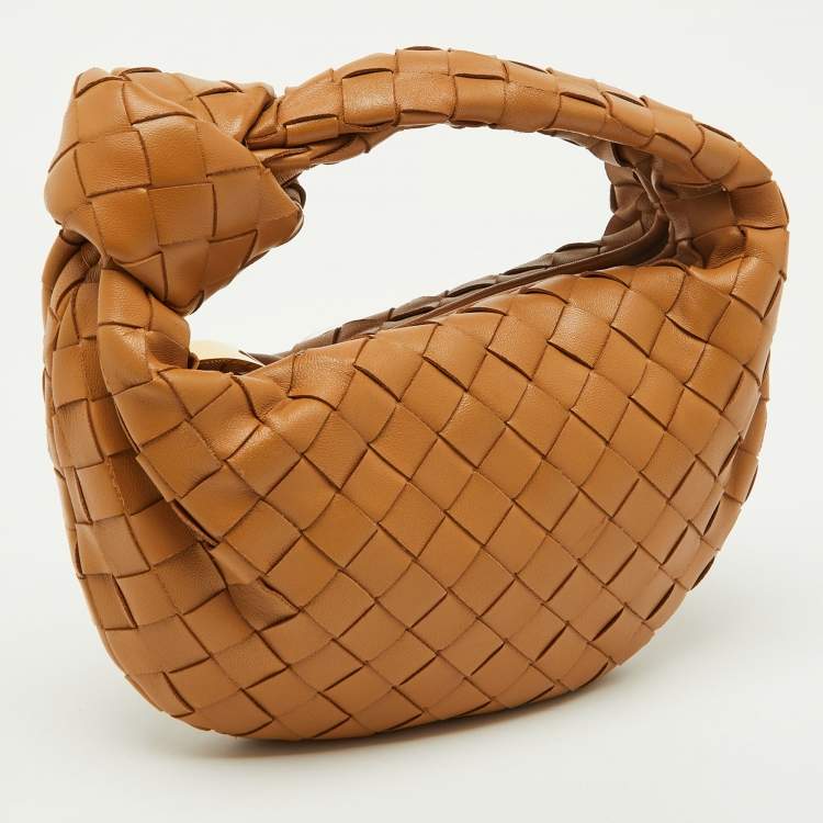 Pre Owned Bottega Veneta Brown Intrecciato Leather Mini Jodie Hobo