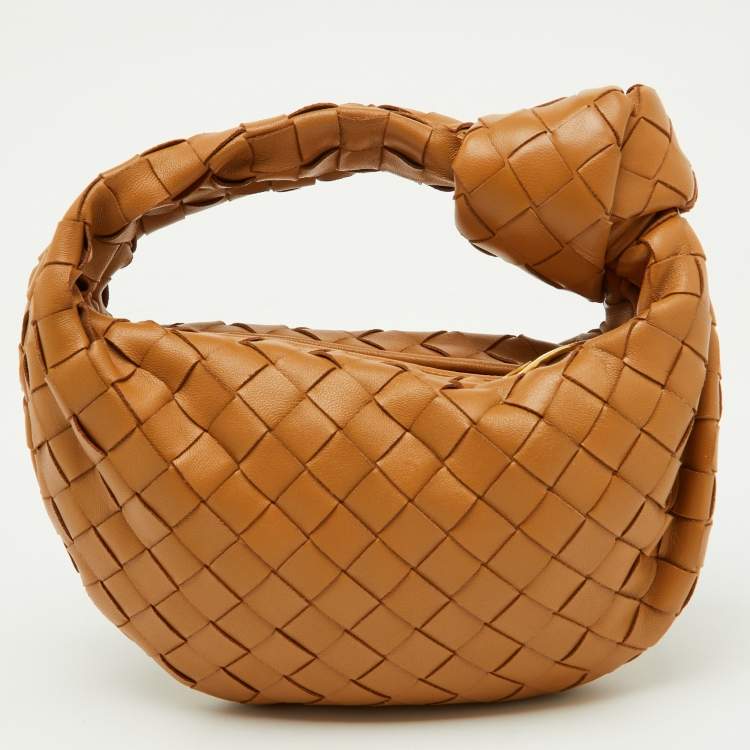 Pre Owned Bottega Veneta Brown Intrecciato Leather Mini Jodie Hobo