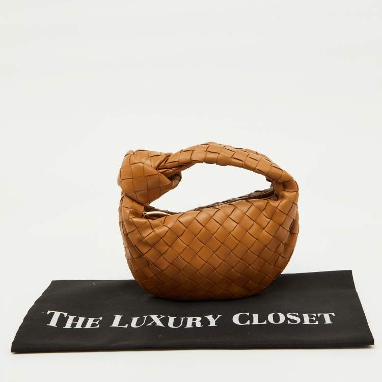 Pre Owned Bottega Veneta Brown Intrecciato Leather Mini Jodie Hobo