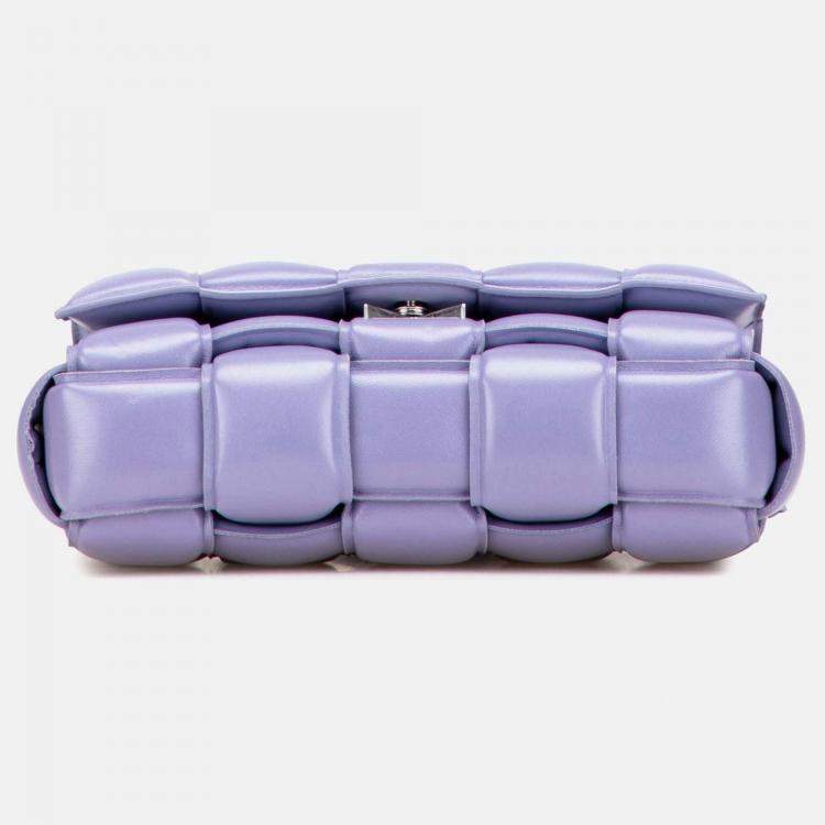 Pre Owned Bottega Veneta Purple Nappa Intrecciato Padded Cassette Crossbody