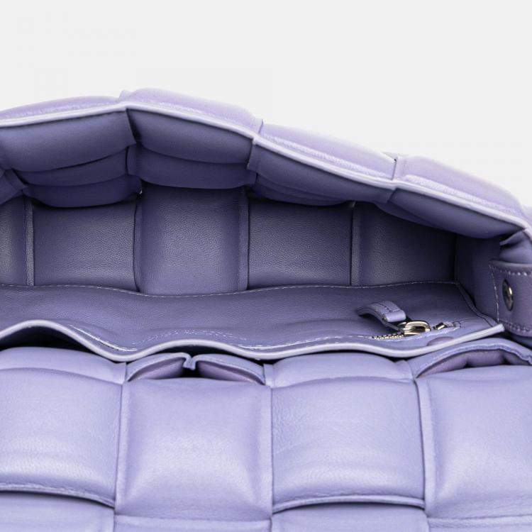 Pre Owned Bottega Veneta Purple Nappa Intrecciato Padded Cassette Crossbody