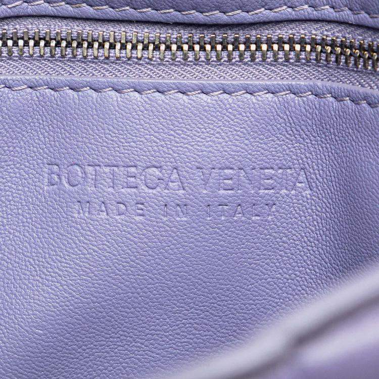 Pre Owned Bottega Veneta Purple Nappa Intrecciato Padded Cassette Crossbody