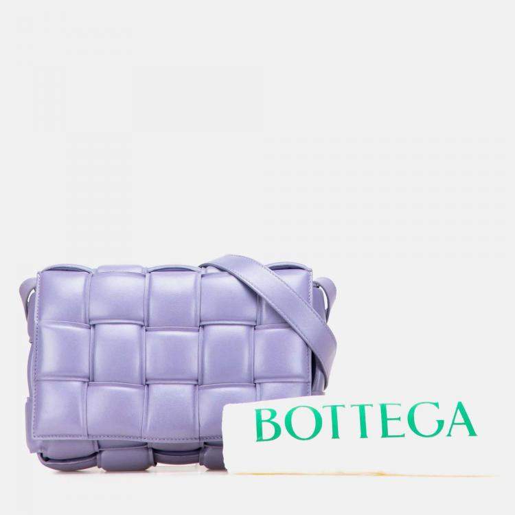 Pre Owned Bottega Veneta Purple Nappa Intrecciato Padded Cassette Crossbody
