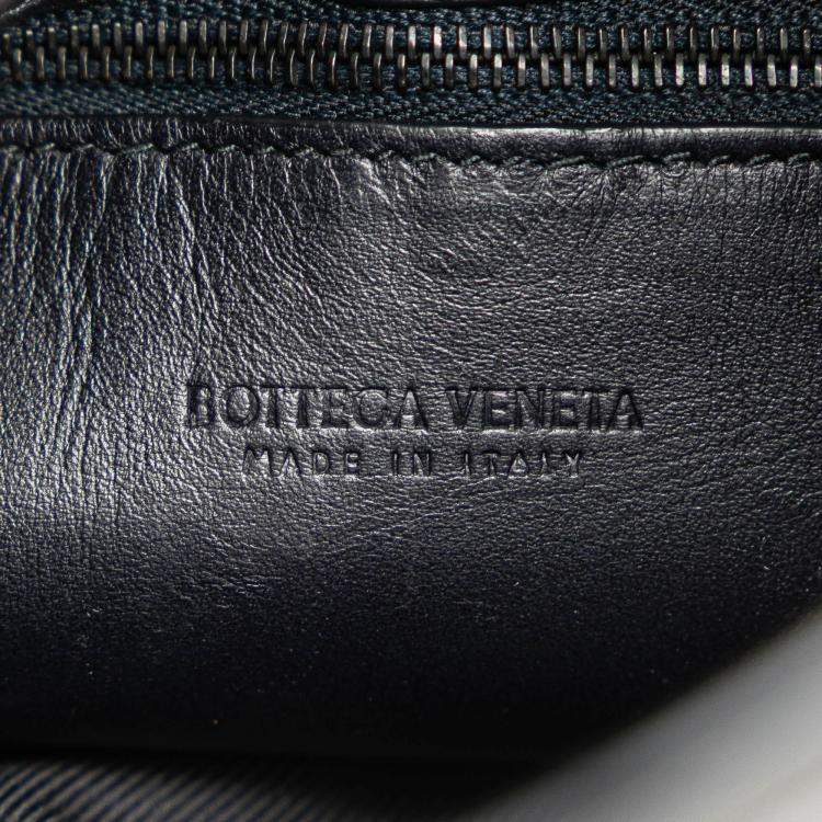 Pre Owned Bottega Veneta Black Nappa Intrecciato Messenger Bag