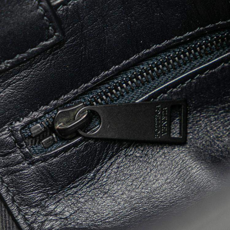 Pre Owned Bottega Veneta Black Nappa Intrecciato Messenger Bag