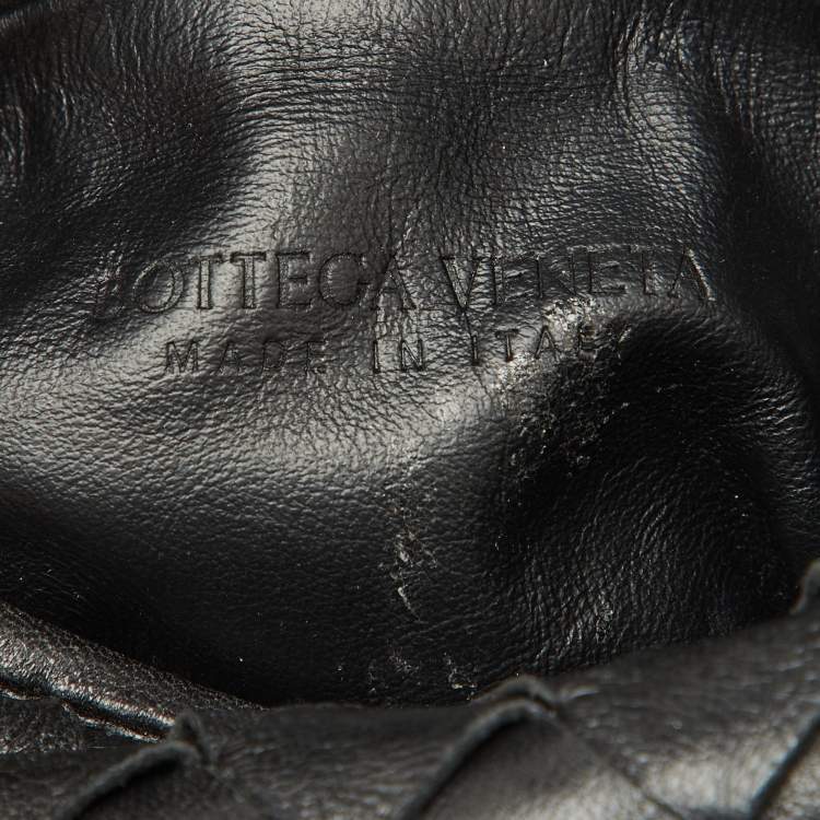 Pre Owned Bottega Veneta Black Intrecciato Leather Micro Candy Jodie Bag