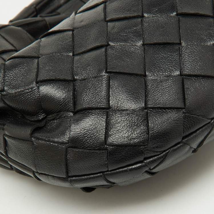 Pre Owned Bottega Veneta Black Intrecciato Leather Micro Candy Jodie Bag