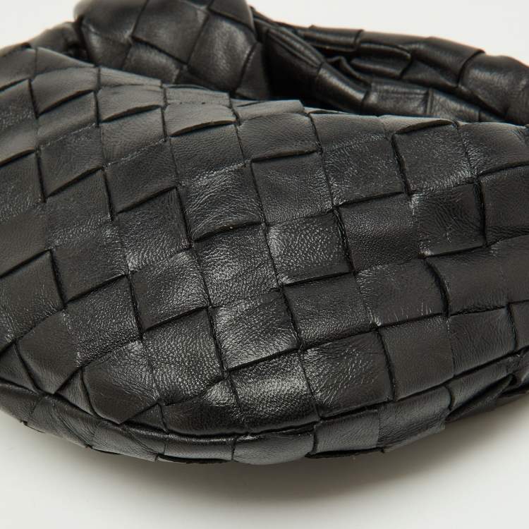 Pre Owned Bottega Veneta Black Intrecciato Leather Micro Candy Jodie Bag
