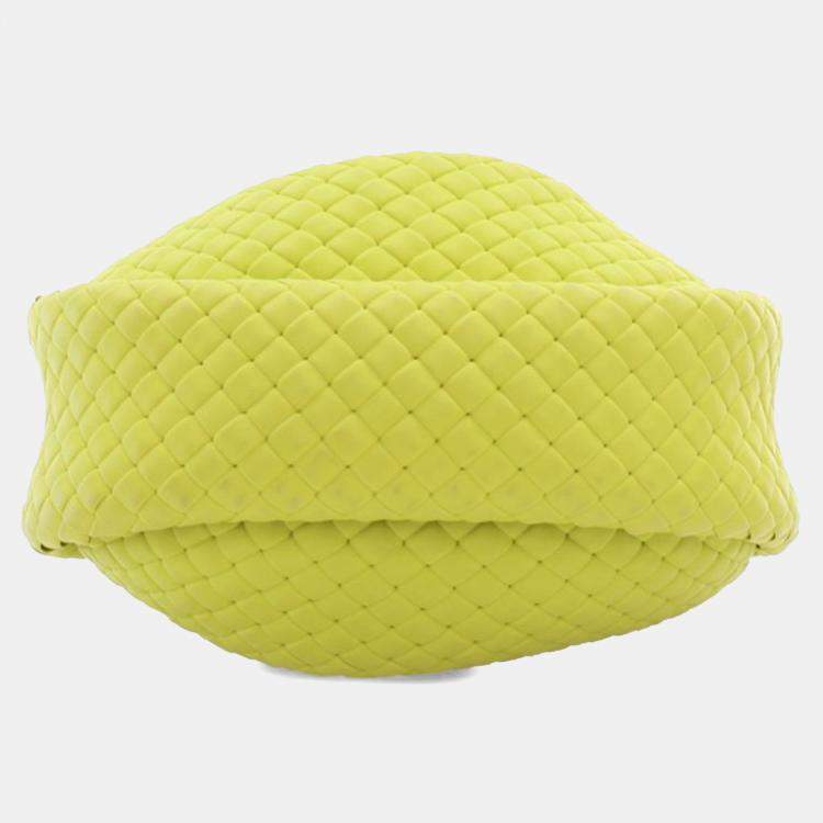 Pre Owned Bottega Veneta Green Mini Rubber Padded Intreccio Jodie