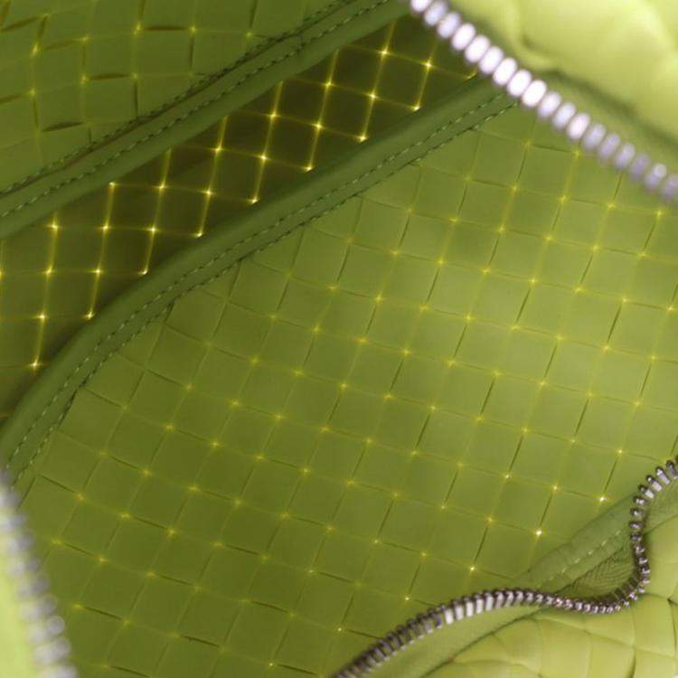 Pre Owned Bottega Veneta Green Mini Rubber Padded Intreccio Jodie
